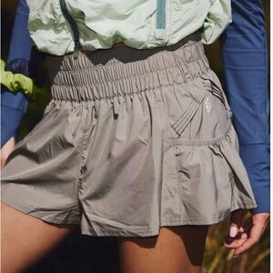 Women's Gray FP Movement Get Your Flirt On Elastic Waist Shorts, size XS.